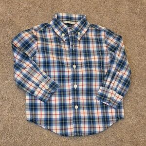 Janie and Jack Blue and Red Plaid Button Down Shirt